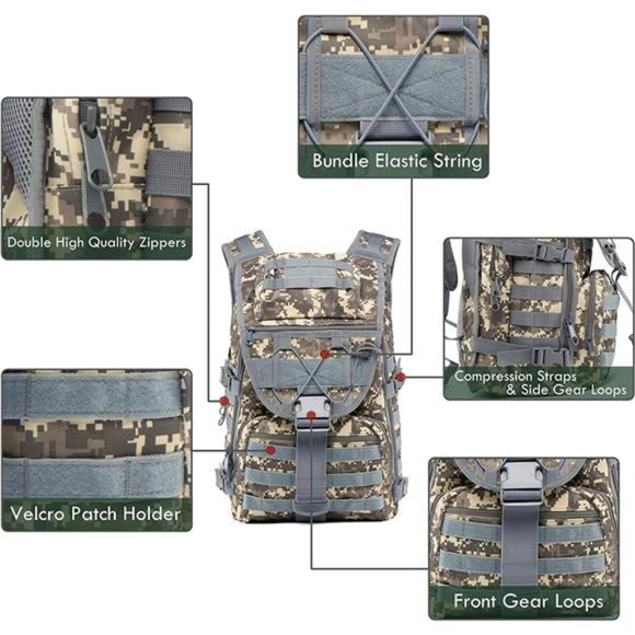 Tactical Backpack Military Rucksack Molle-Bag - Picture 3 of 7